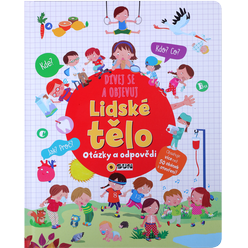 Dívej se a objevuj – Lidské tělo – titulní strana interaktivní okénkové knížky pro děti