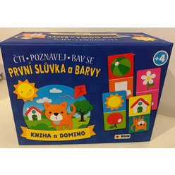 Kniha a Domino - První slůvka a Barvy - čti - poznávej a bav se! Zábavný box
