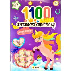 1100 Kamínků -  Diamantové omalovánky - JEDNOROŽCI - vybarvi a nalep