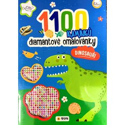 1100 Kamínků -  Diamantové omalovánky - DINOSAUŘI - vybarvi a nalep