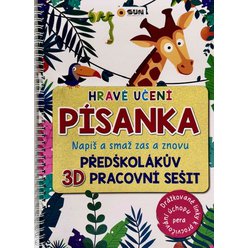 Písanka napiš a smaž A4 – drážkované linky a pero s mizejícím inkoustem pro předškoláky