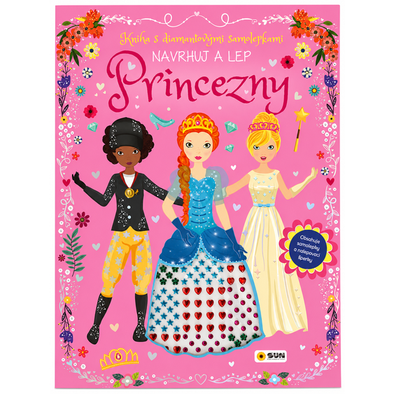Kniha s diamantovými samolepkami - PRINCEZNY